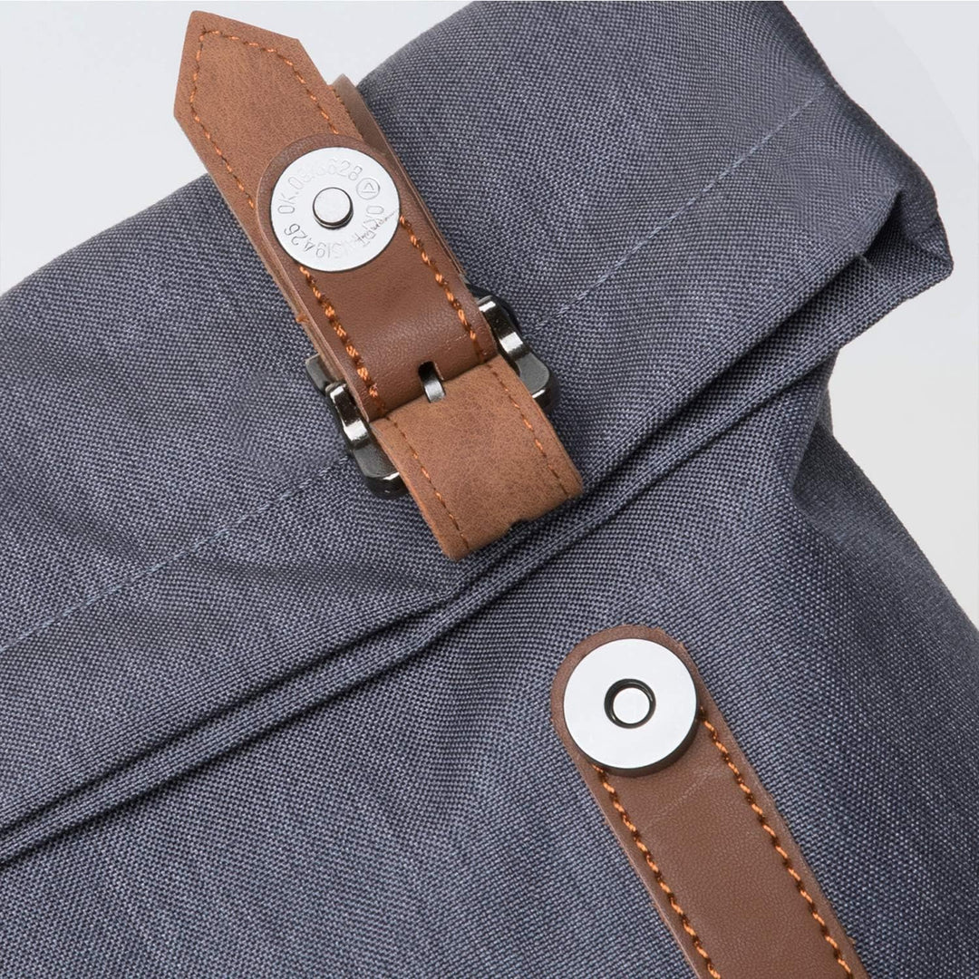 KAUKKO RollTop Rucksack Stylish Backpack für Schule, Uni, Beruf und Reise Grau, Grau