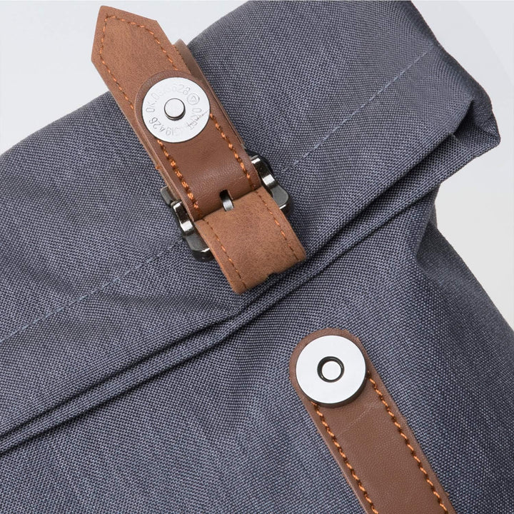 KAUKKO RollTop Rucksack Stylish Backpack für Schule, Uni, Beruf und Reise Grau, Grau