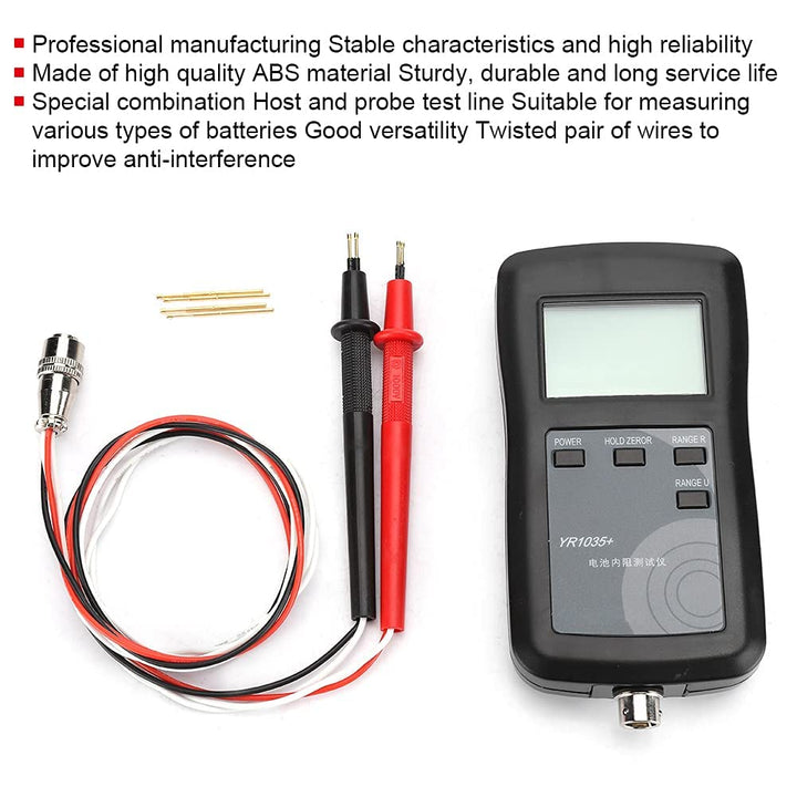 4-Draht-System YR1035 Batterie-Innenwiderstandstester mit LCD-Anzeige für Blei-Säure, Lithium-Ionen,