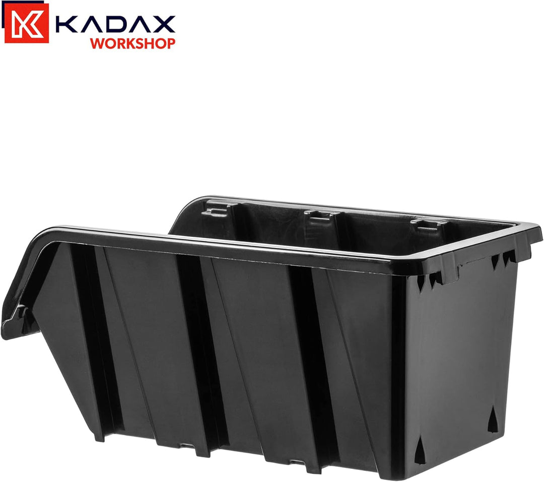 KADAX Werkstatt-Stapelkiste, Stapelbox aus PP Kunststoff, Sichtlagerbox in verschiedenen Grössen, La