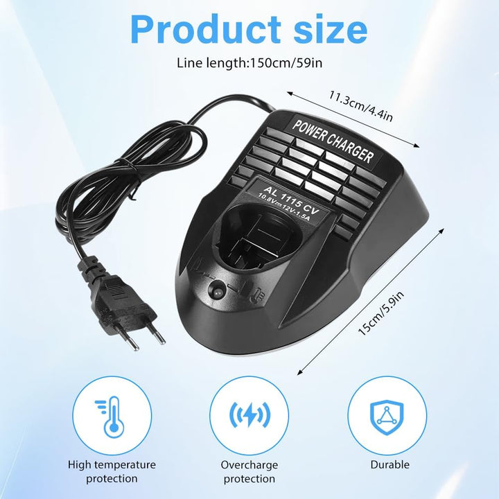 Ladegerät für Bosch 12V, Li-ion Schnellladegerät Kompatibel mit Bosch Professional 10.8V-12V AL1115C