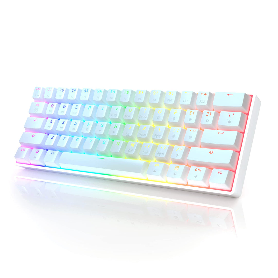HK Gaming GK61 mechanische 60 Prozent Tastatur | 61 programmierbare Tasten mit RGB Beleuchtung | Kom