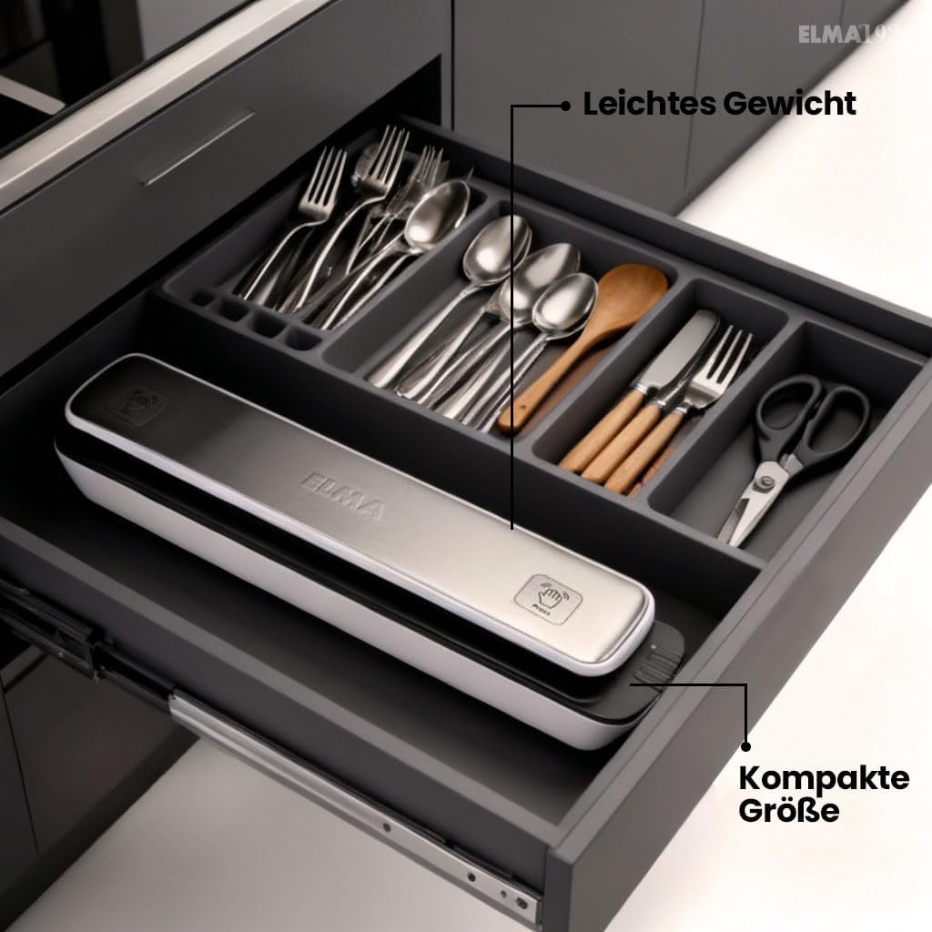ELMA Automatische Verpackungsmaschine V Slim, Vakuumverpackungsmaschine | Kompakte Grösse, einfache