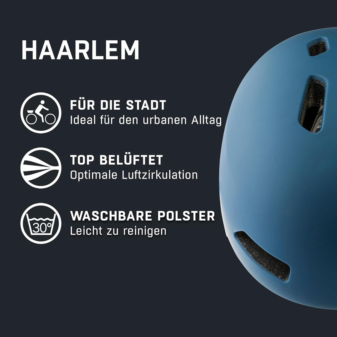 ALPINA HAARLEM - Robuster, Individuell Anpassbarer & Leichter Urban Fahrradhelm Für Erwachsene navy