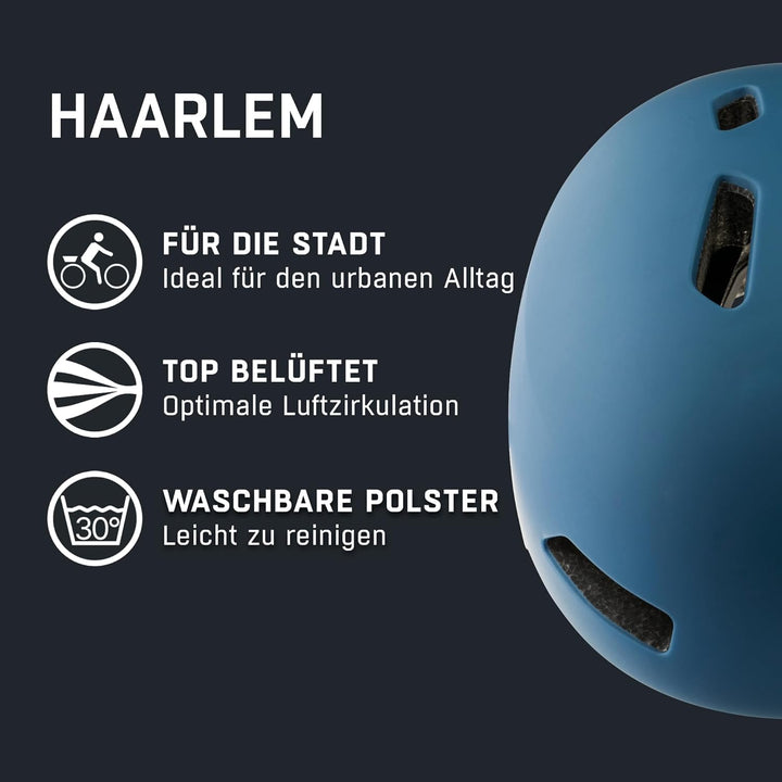 ALPINA HAARLEM - Robuster, Individuell Anpassbarer & Leichter Urban Fahrradhelm Für Erwachsene navy