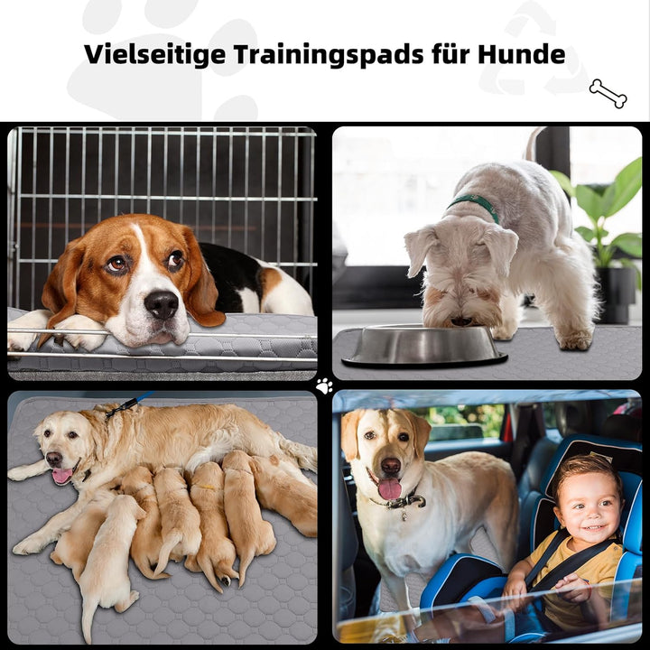 Waschbar Haustier-Urinunterlage, 2 Stück 100*70 cm Wiederverwendbare Welpenunterlagen Matte für Hund