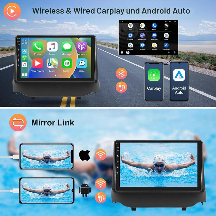 Hodozzy 2G+64G Android Autoradio für Ford Ecosport 2013-2017 Wireless Carplay Android Auto,9 Zoll To