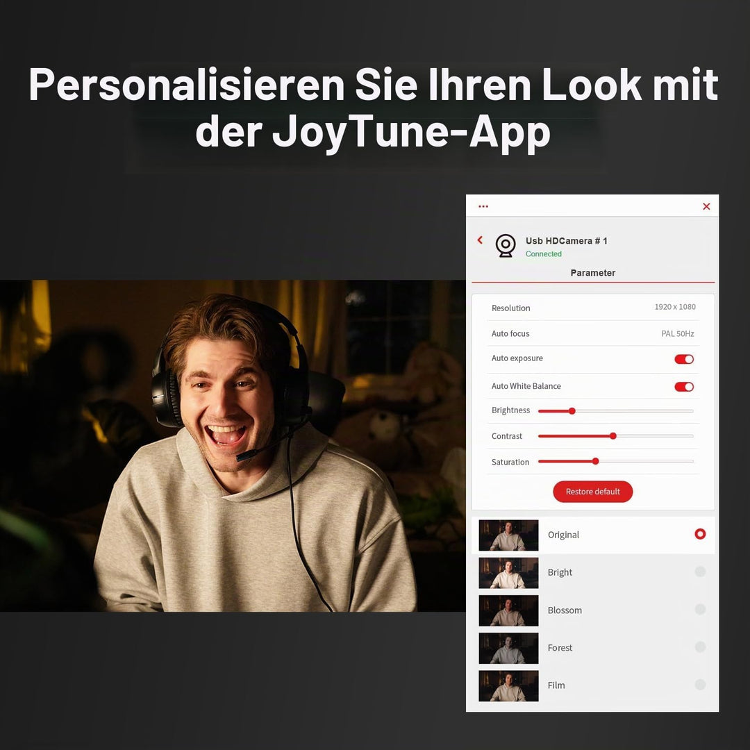 JOYUSING FlexCam10 4K Augenkontakt Webcam für PC, 4 Modi in 1 Webcam mit Mikrofon, PDAF Autofokus, 2