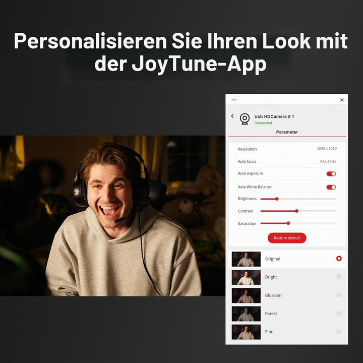 JOYUSING FlexCam10 4K Augenkontakt Webcam für PC, 4 Modi in 1 Webcam mit Mikrofon, PDAF Autofokus, 2