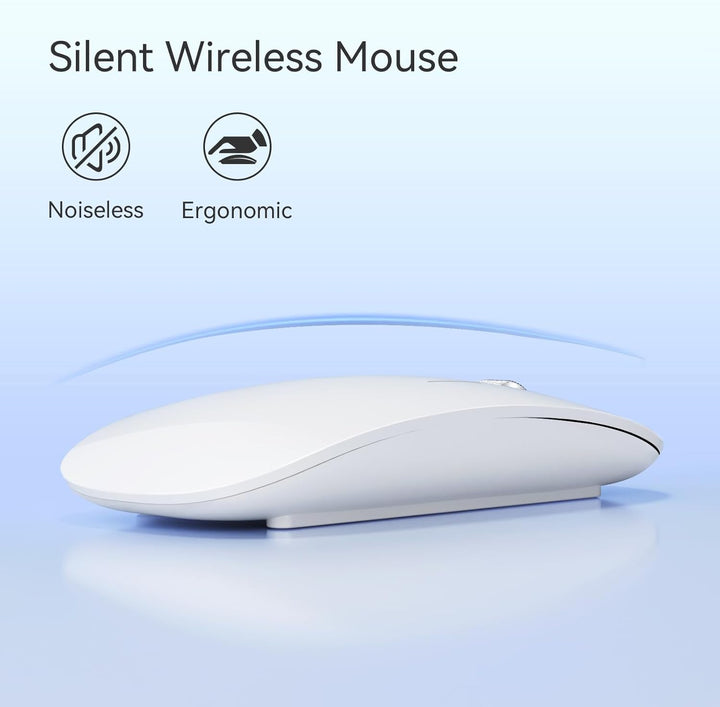 Uiosmuph Bluetooth Maus, Kabellose Maus mit USB-Nano-Empfänger, Tri-Mode (Dual Bluetooth 5.1 + 2.4GH