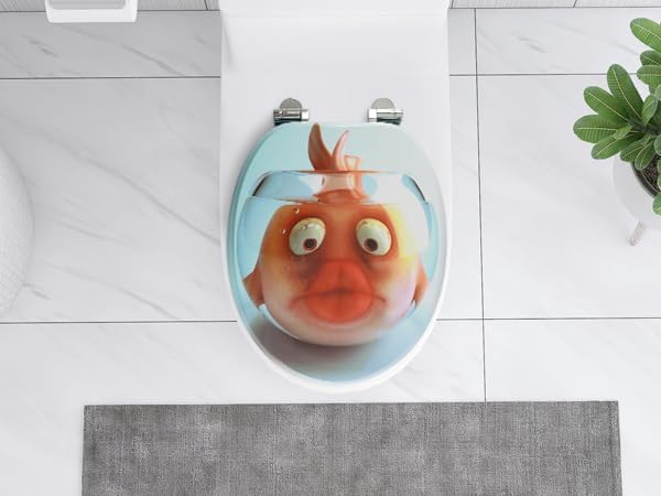 WC Sitz Mit Absenkautomatik,Hochwertige Und Stabile Antibakterieller Toiletten, MDF Holzkern,Stabile