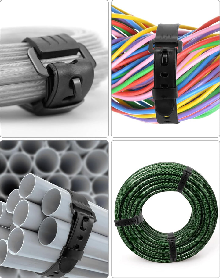 QWORK® 8er Pack Gummi Zurrgurte mit Eisen-Schnalle - 45 x 2,5 cm - Vielseitige Spannband Zum Sichern