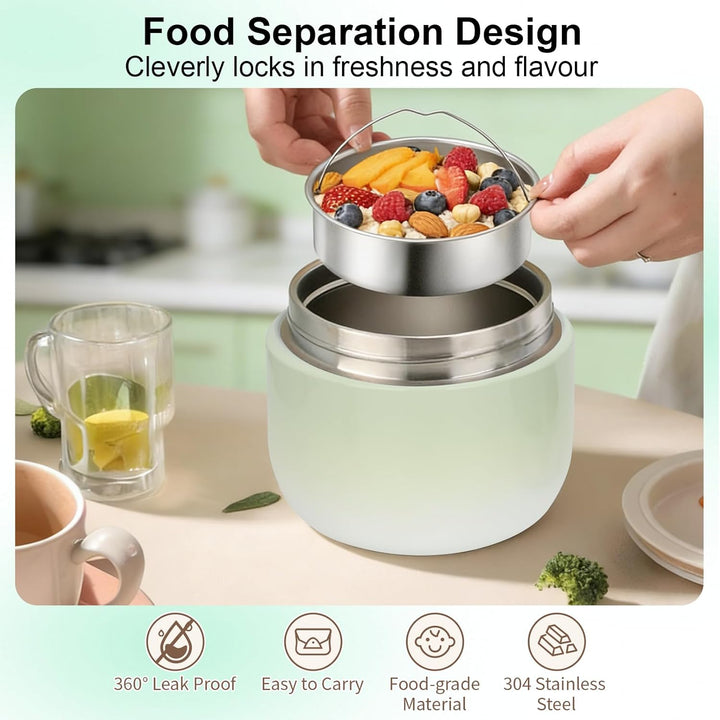 VINATO Thermobehälter für Essen 1200ml | Edelstahl Thermo Lunchbox mit Deckel, Warmhaltebehälter Erw