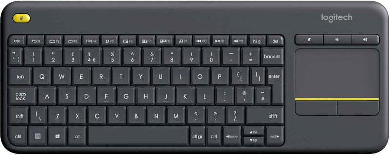 Logitech K400 Plus Kabellose TV-Tastatur mit Touchpad, 2.4 GHz Verbindung via Unifying USB-Empfänger