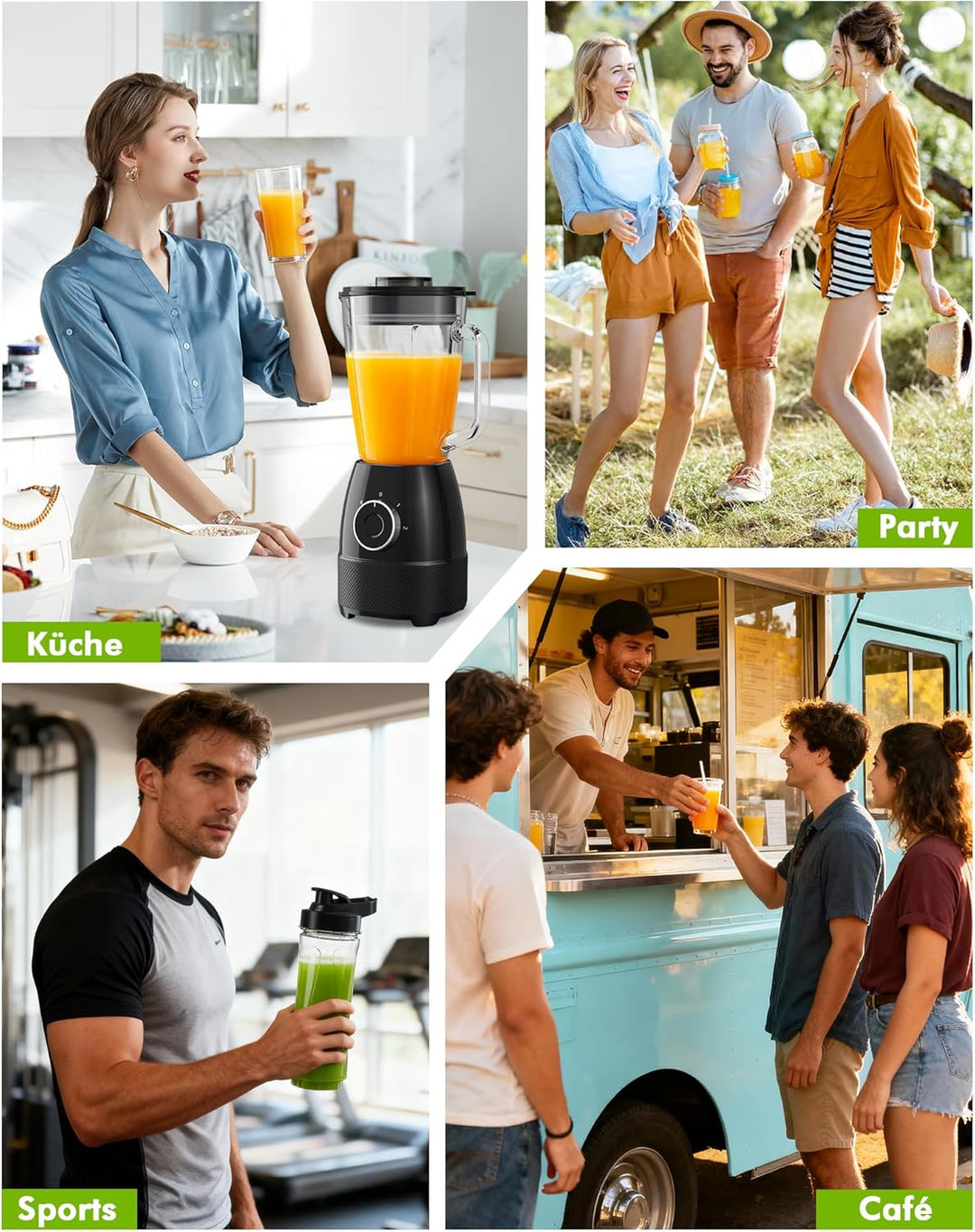 Mixer, Smoothie Maker, Standmixer, 1500 Watt Hochgeschwindigkeits Mixer Smoothie Maker mit 1,5L Glas