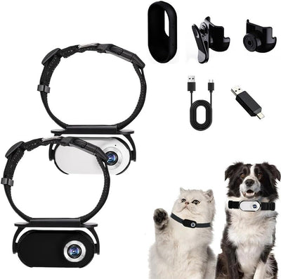 4K Hund Katze Kamera, HD 1080P Hundehalsband Kamera Mini Body Kamera Action Kamera Kabellose Halsban