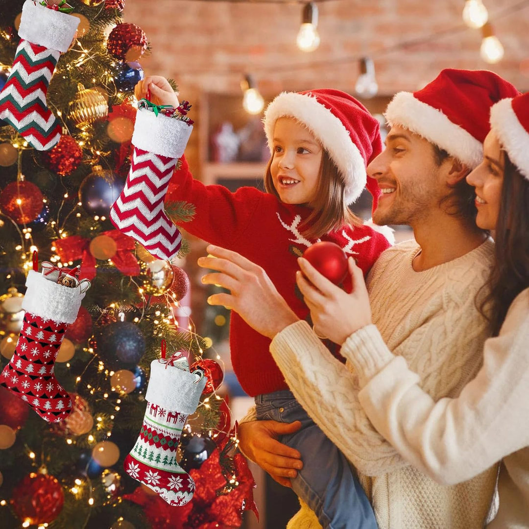 Lonsien Nikolausstrumpf gross 4 STK Weihnachtsstrumpf Geschenkbeutel Nikolausstiefel Personalisiert