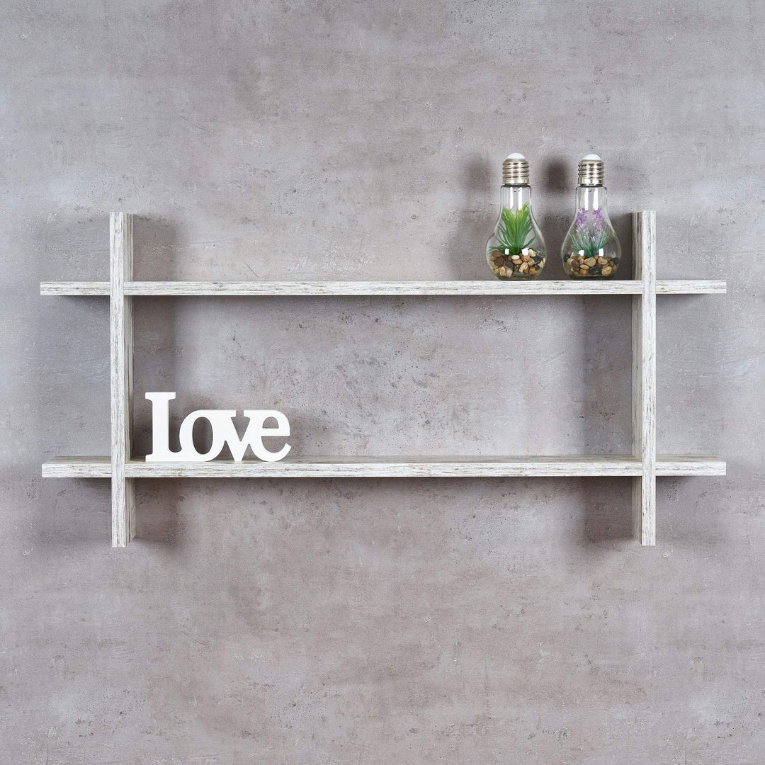 levandeo Regal BxH 98x48cm Holz Steckregal Shabby Chic Wandregal Bücherregal Ablage Vintage Deko Hol