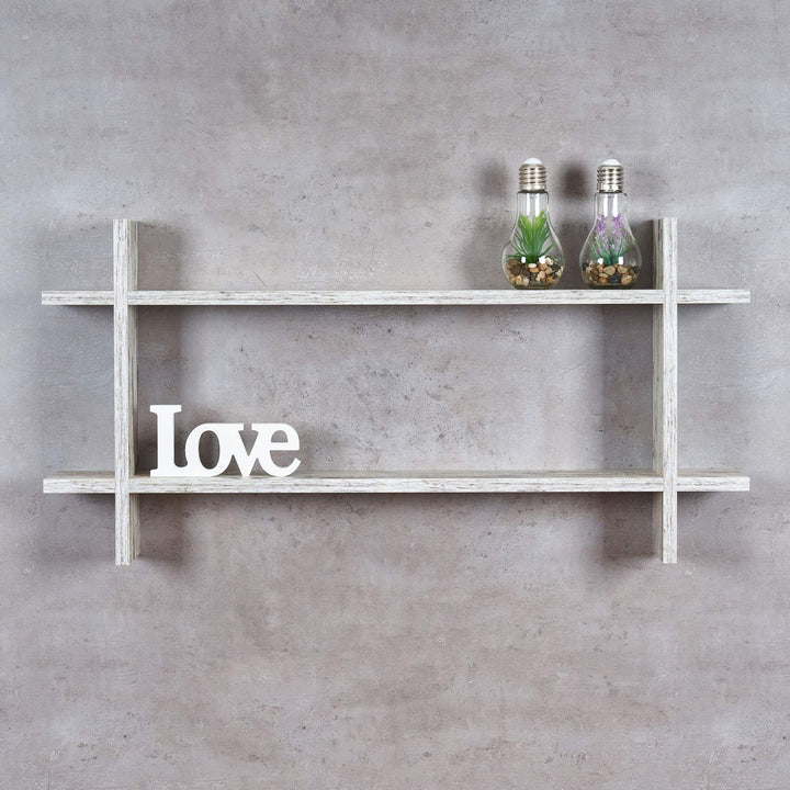 levandeo Regal BxH 98x48cm Holz Steckregal Shabby Chic Wandregal Bücherregal Ablage Vintage Deko Hol