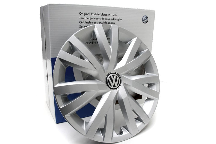 Volkswagen 5G0071456YTI 5G0071456 YTI Radkappen Radzierblenden für Stahlfelgen - 4 Stück, Silber (Br