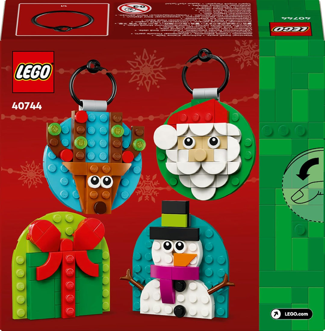 LEGO Verschiedene Christbaumanhänger - 4 Tannenbaum Dekorationen inkl. Weihnachtsmann, Schneemann &