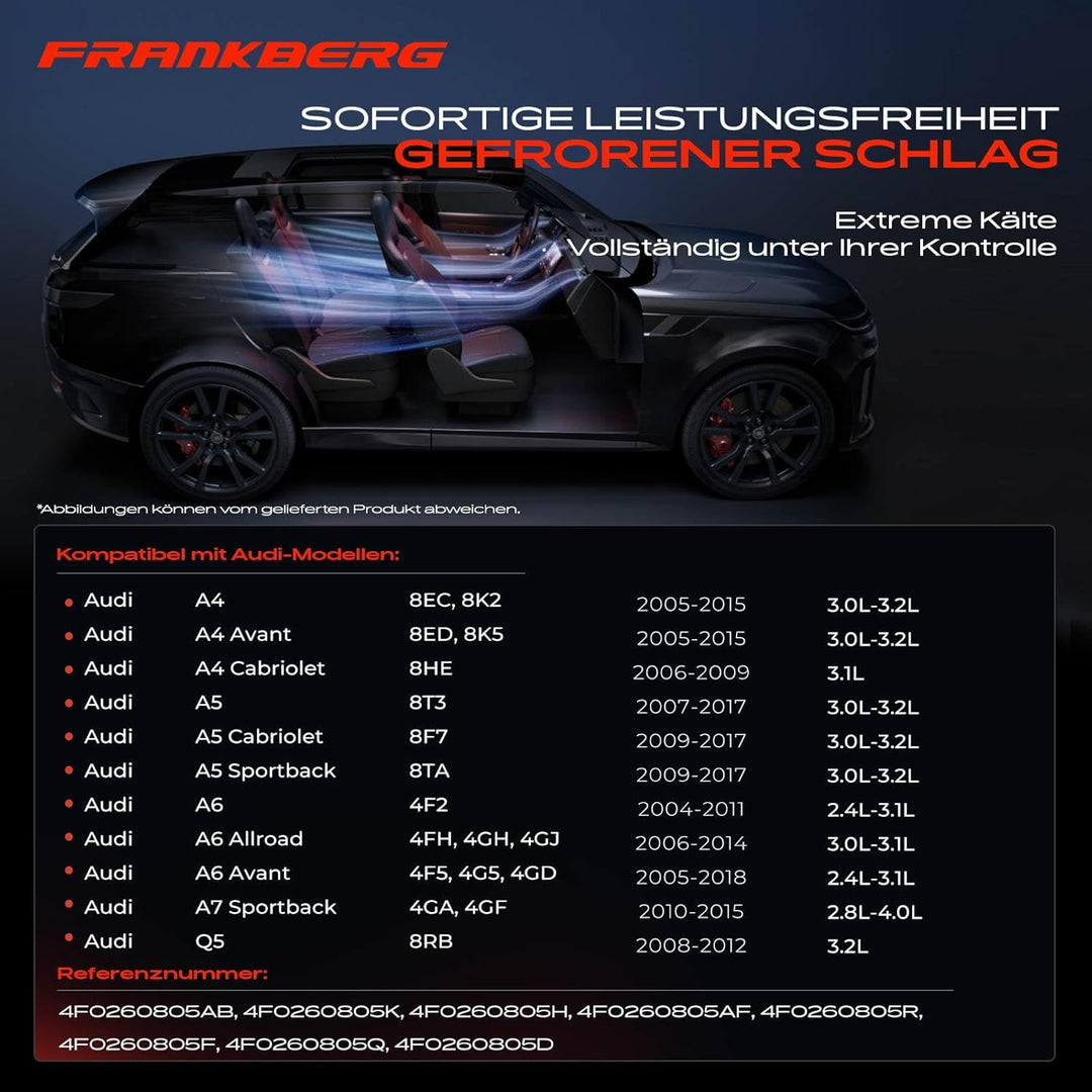 Frankberg Kompressor Klimaanlage Kompatibel mit A4 8K2 B8 3.0L 2007-2015 A4 Avant 8ED B7 3.1L 2005-2
