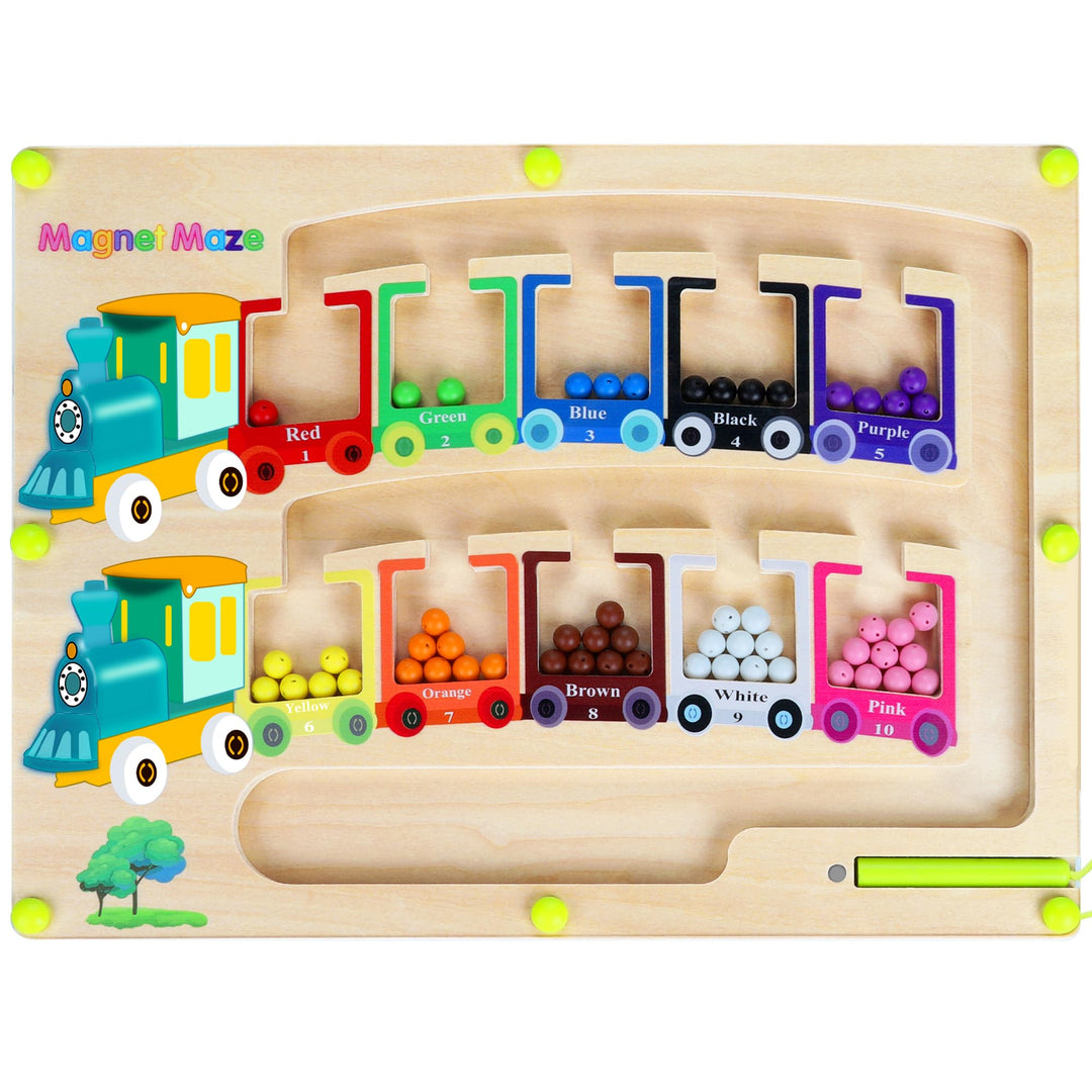 Pincush Magnetspiel Labyrinth Spielzeug Sortierspiel Montessori Spielzeug Farben und Zahlen Lernen S