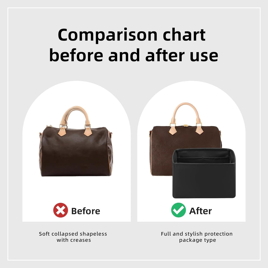 DGAZ Handtaschen Organizer Einsatz, Seide Handtaschenorganisator für LV Speedy Nano/20/25/30/35/40/4
