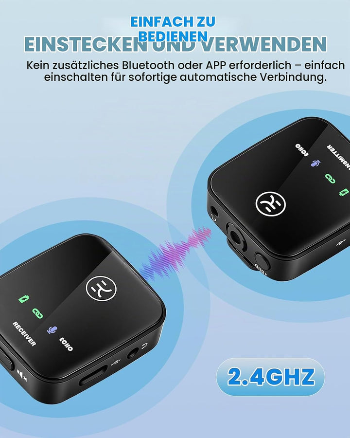 lavalier mikrofon Wireless mit Aufbewahrungsbox, kabelloses Mikrofon für iPhone/Typ-C/Kamera/Laptop,
