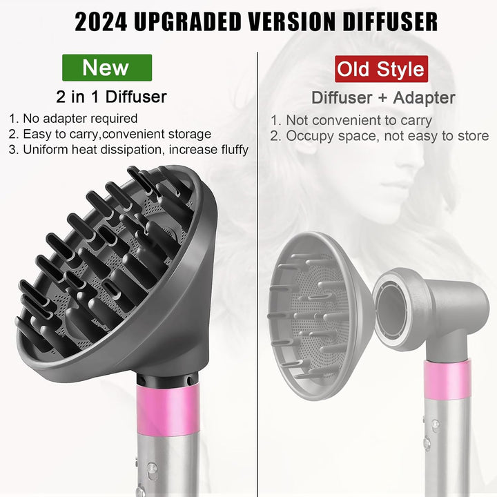 DianSung Diffusor Aufsätze für Dyson Airwrap Styler HS05 HS01, umwandelbar für Airwrap Styler in Haa
