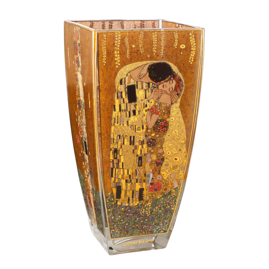 Goebel Artis Orbis Vase Der Kuss – Glasvase nach Gustav Klimt, Dekovase 30 cm, kunstvolle Blumenvase