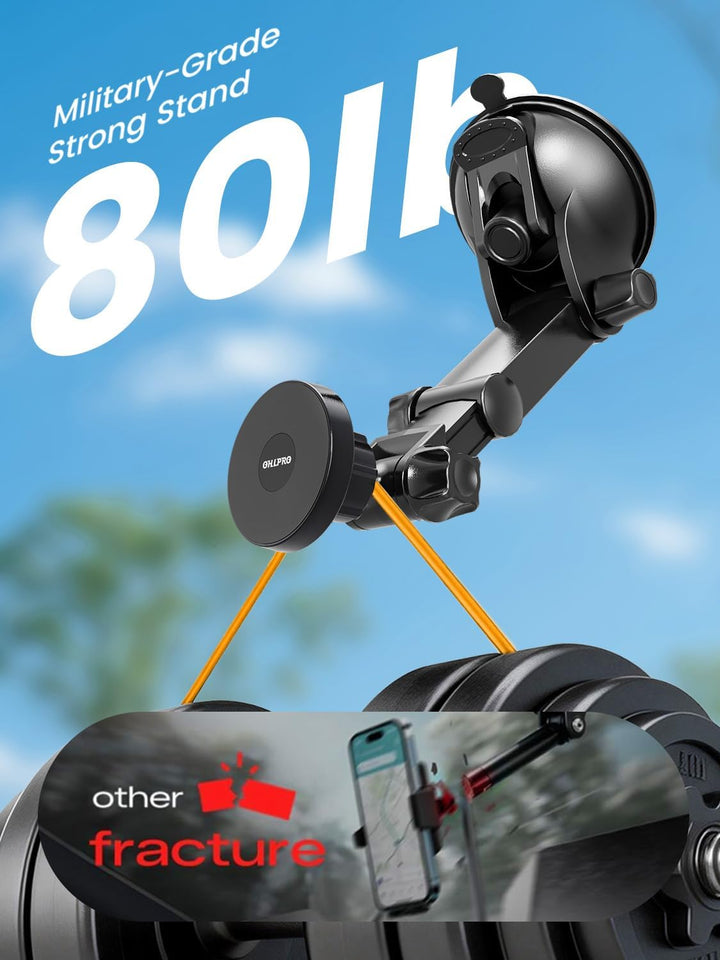 OHLPRO Magnetische Tablet Halterung Auto, Saugnapf für Armaturenbrett & Windschutzscheibe, 360° Dreh