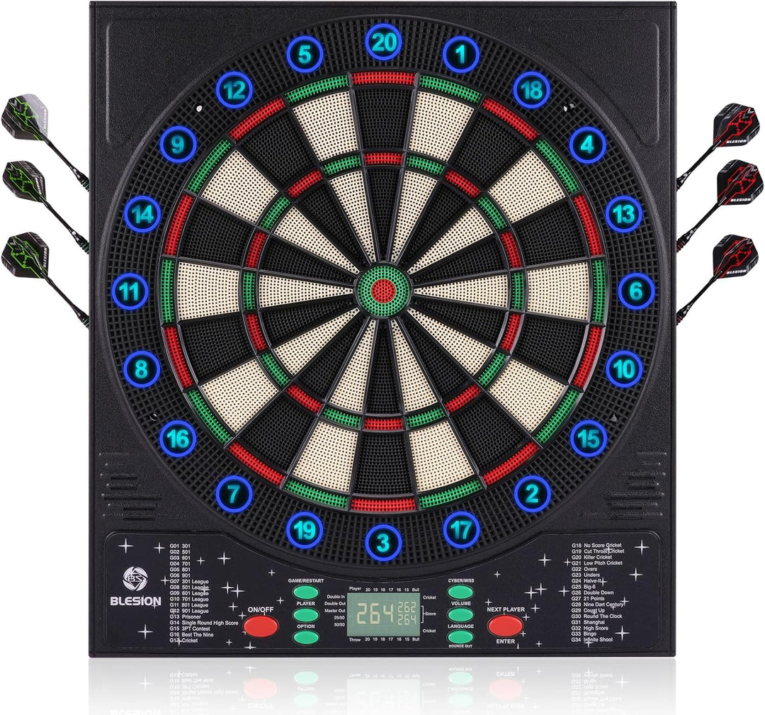 Blesion Dartscheibe Elektronisch 2024 Updated Elektronische Dartscheibe mit 6 Dartpfeile E Dartschei