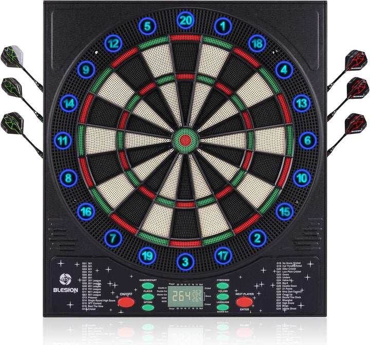 Blesion Dartscheibe Elektronisch 2024 Updated Elektronische Dartscheibe mit 6 Dartpfeile E Dartschei