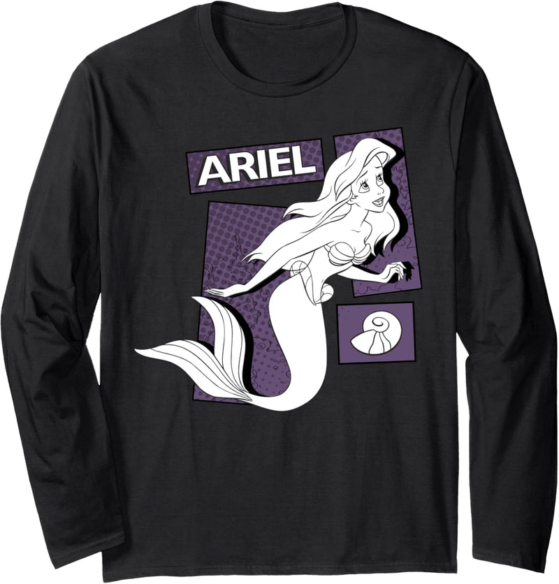 Disney The Little Mermaid Ariel Purple Pop Art Langarmshirt