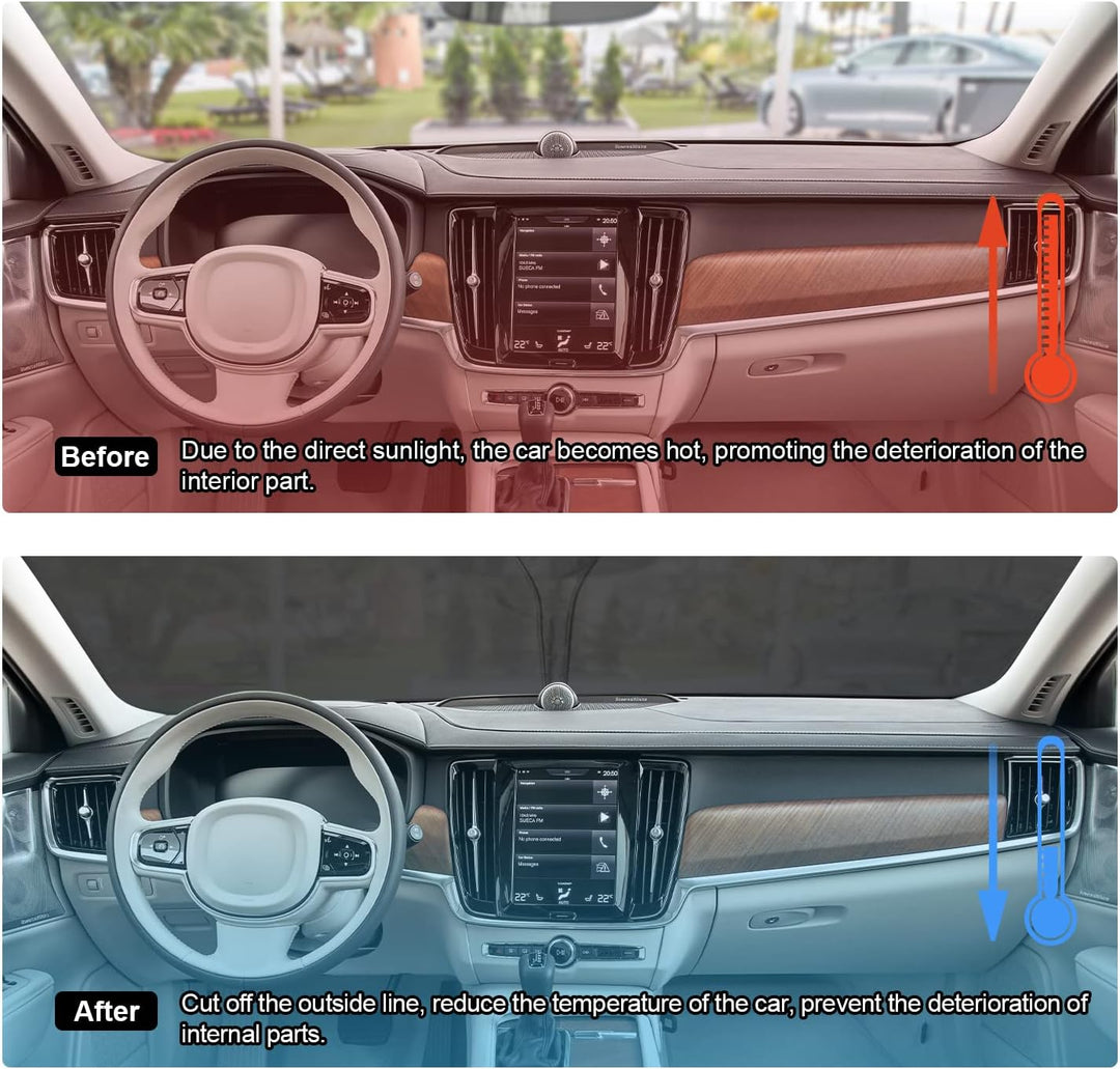 BIXUAN Sonnenschutz kompatibel mit Volvo S90 V90 CC 2017-2023 Windschutzscheibe für V90 das Auto Fro