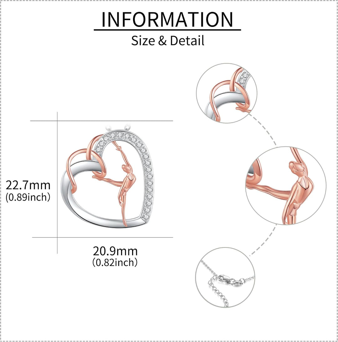 JERWLI Gymnastik Halskette Geschenke Gymnast Anhänger Schmuck Gymnastik Inspiration Team Geschenke f