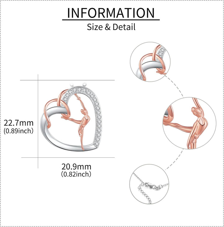 JERWLI Gymnastik Halskette Geschenke Gymnast Anhänger Schmuck Gymnastik Inspiration Team Geschenke f