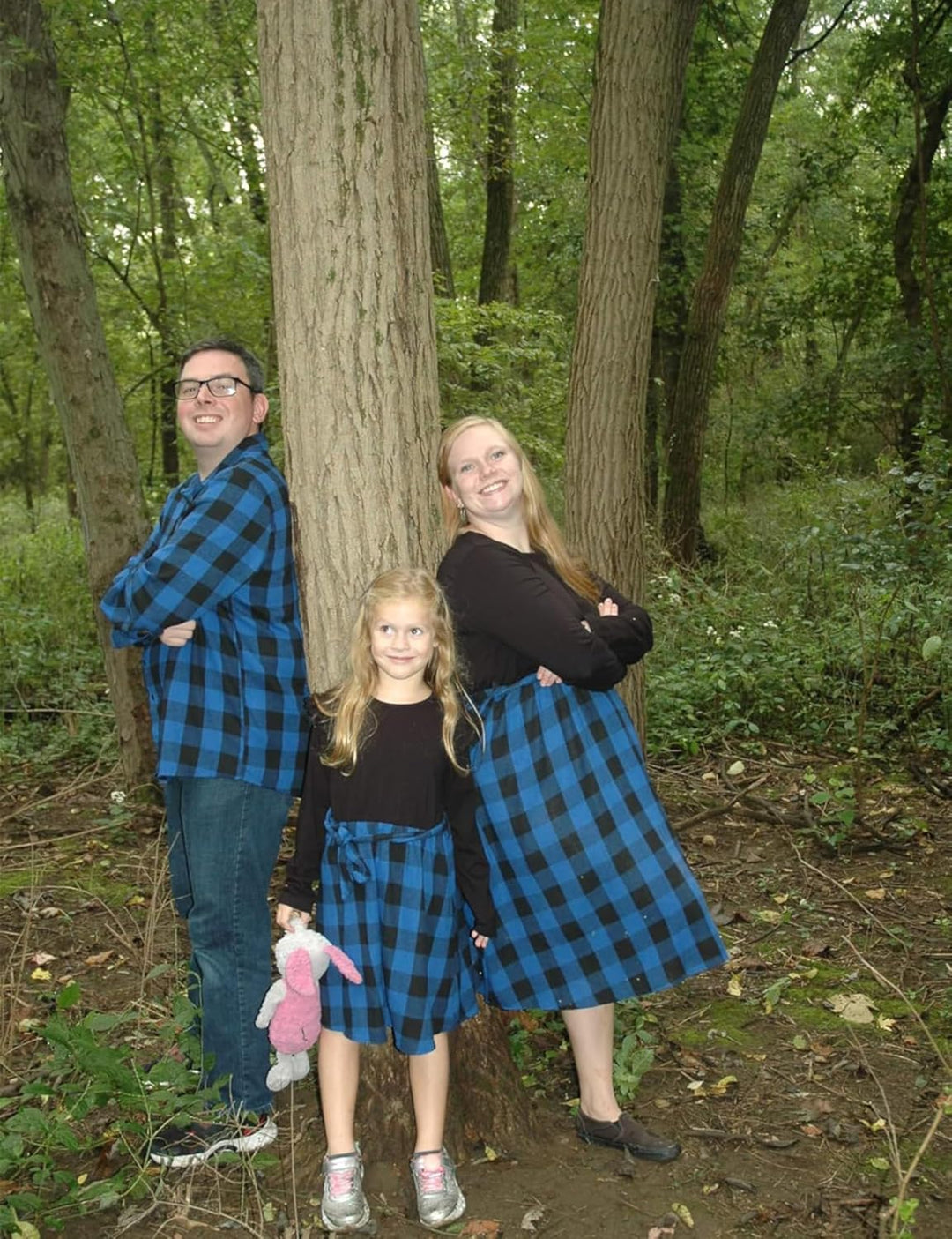 PATPAT Familien Outfit Set-Langarm, Mutter Tochter Kleid und Partnerlook Hemd, Family Matching Outfi