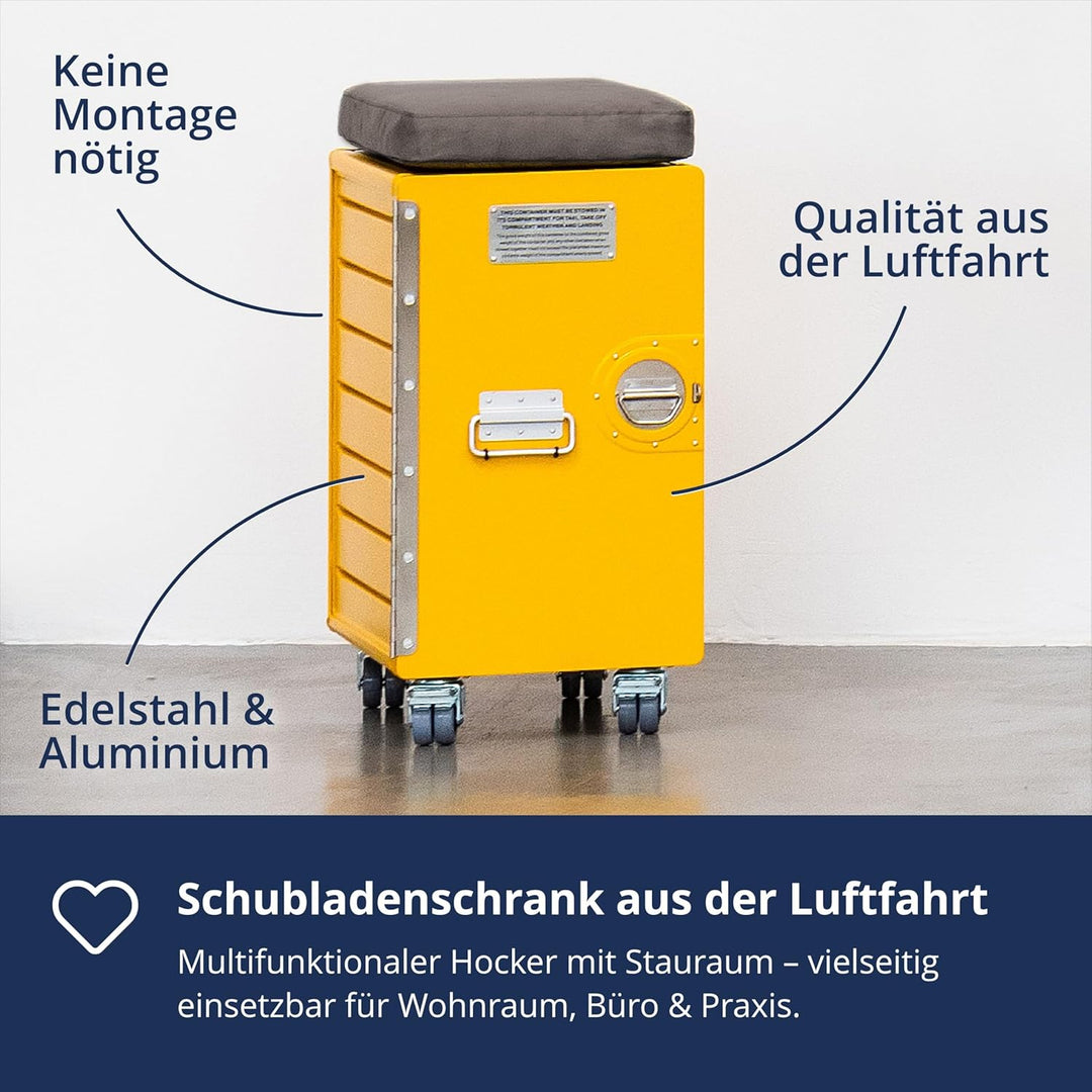 Hocker Schubladenschrank, Rollcontainer, Metallschrank, Büroschrank, Industrial Möbel, Aktenschrank
