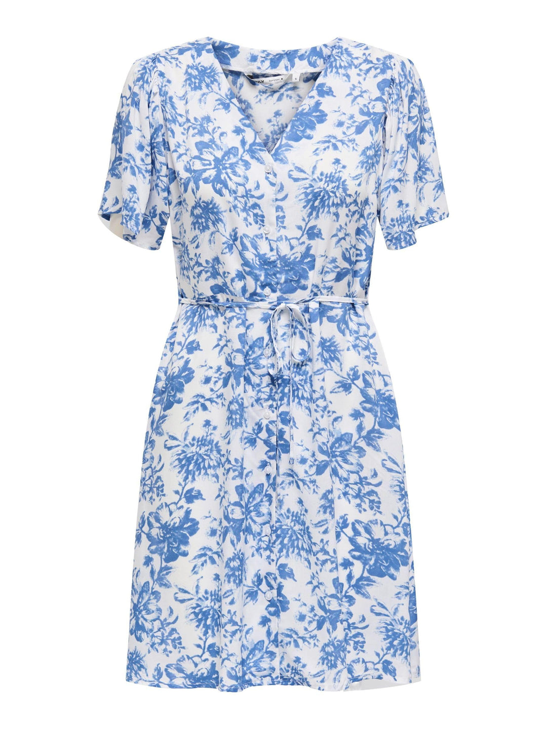 ONLY Damen Viskose Sommer-Kleid Onlnova Life Lucy mit Blumenmuster S Cloud Dancer, S Cloud Dancer