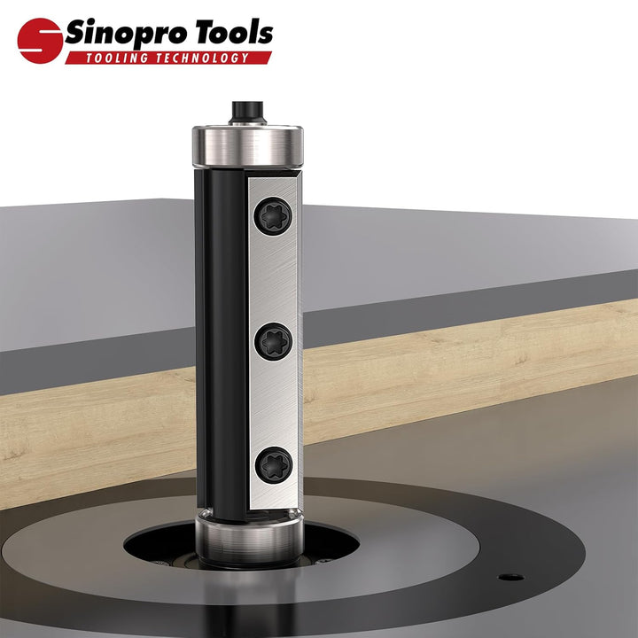 Sinoprotools Wendeplatten Bündigfräser HW – 8 mm Schaft, 16 mm Schneidendurchmesser, 50 mm Schneiden