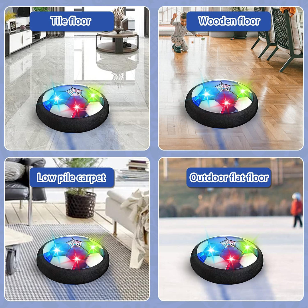 SUNACE Air Power Fussball Kinderspielzeug - 3 in1 Hockey Set Kinder Outdoor mit LED Beleuchtung und