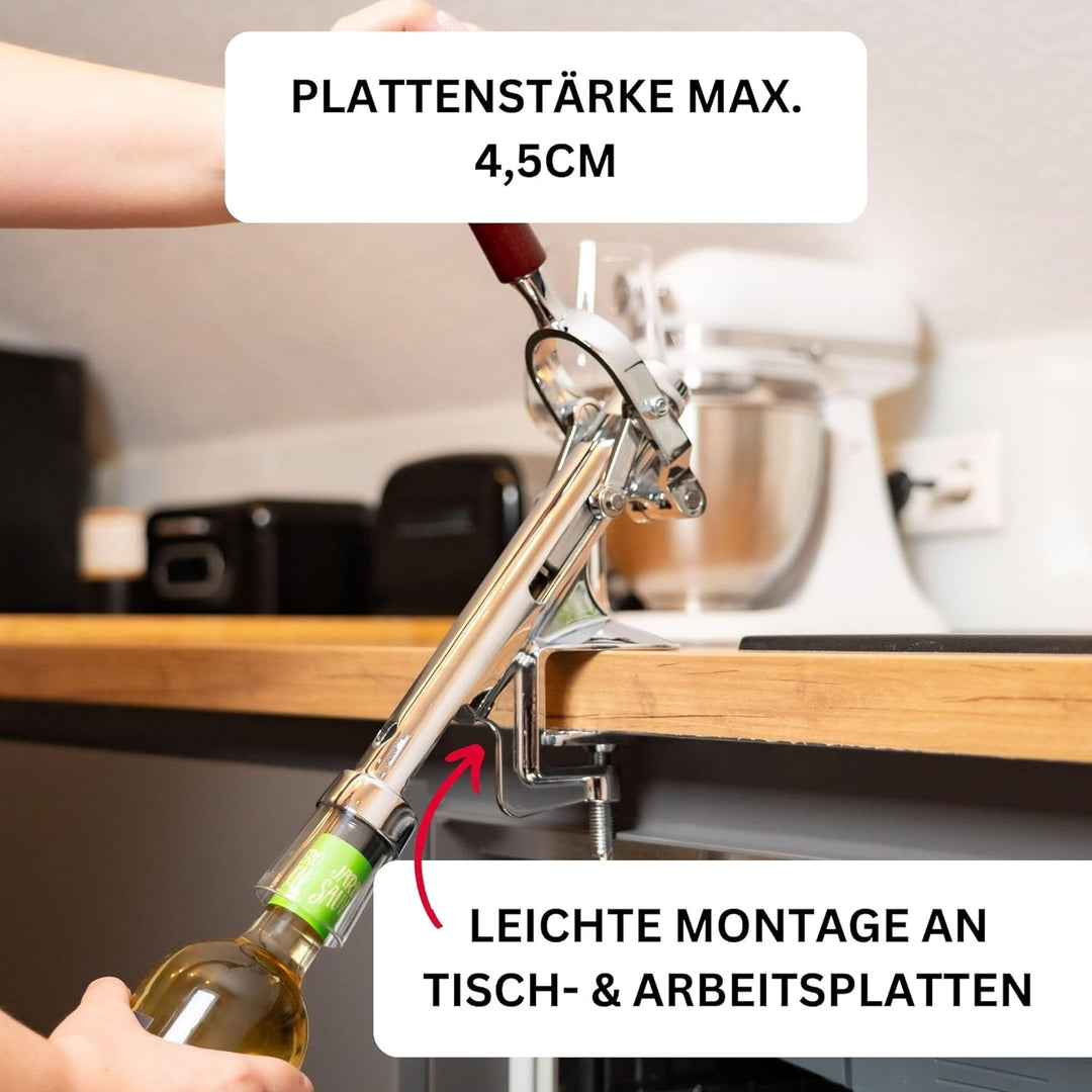 Westmark Entkorker-Maschine zur Tischmontage, für Gastronomie/Profi-Küchen, Länge: ca. 28 cm, Zinkdr