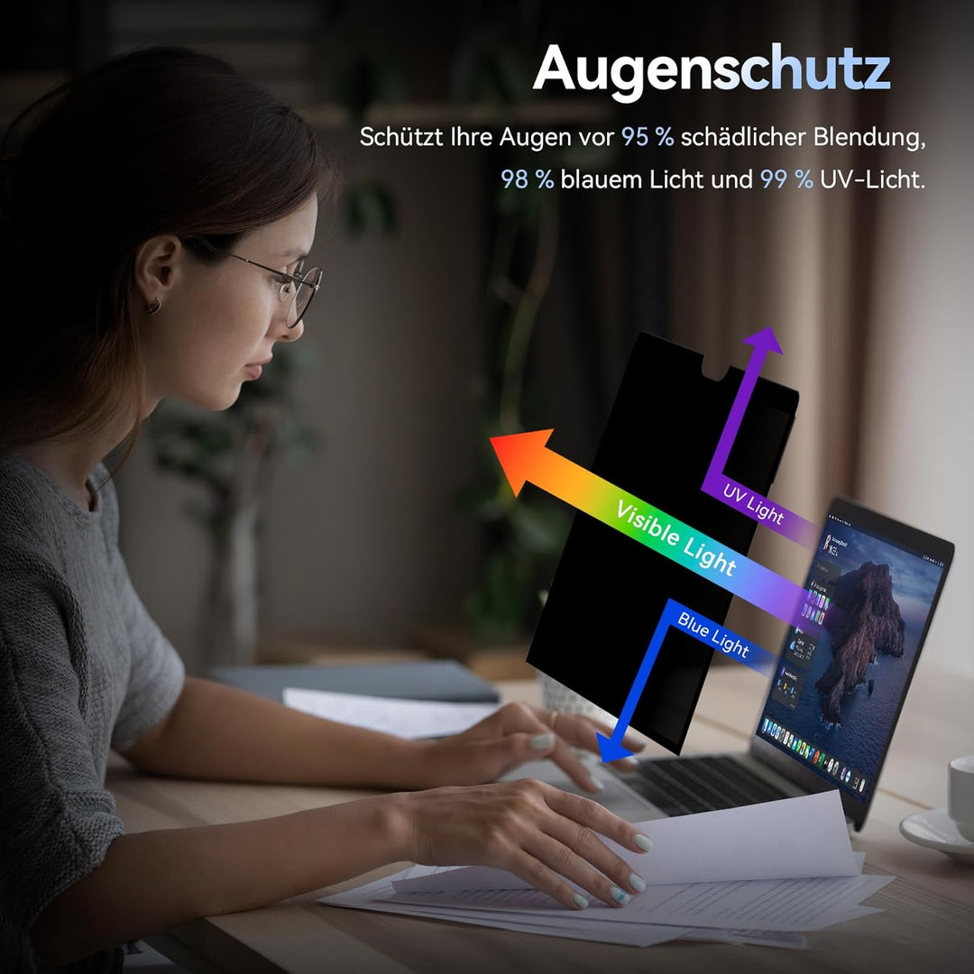 MagicSuction Blickschutzfilter Kompatibel Mit Apple MacBook Air 13 (2018-2021,M1) & MacBook Pro 13 Z