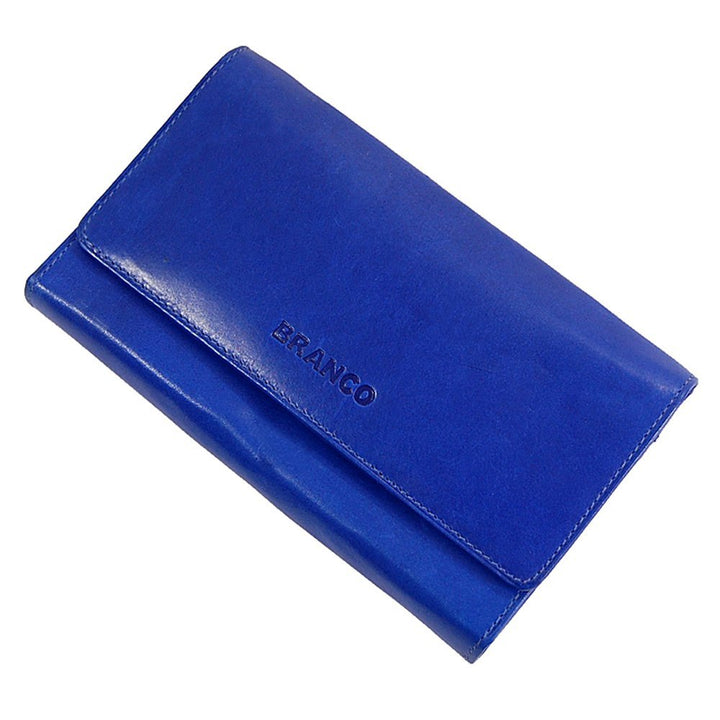 GoBago Branco Damen Leder Geldbörse 17 cm lang, Portemonnaie aus Rindleder 6 Farben, Geldbeutel mit