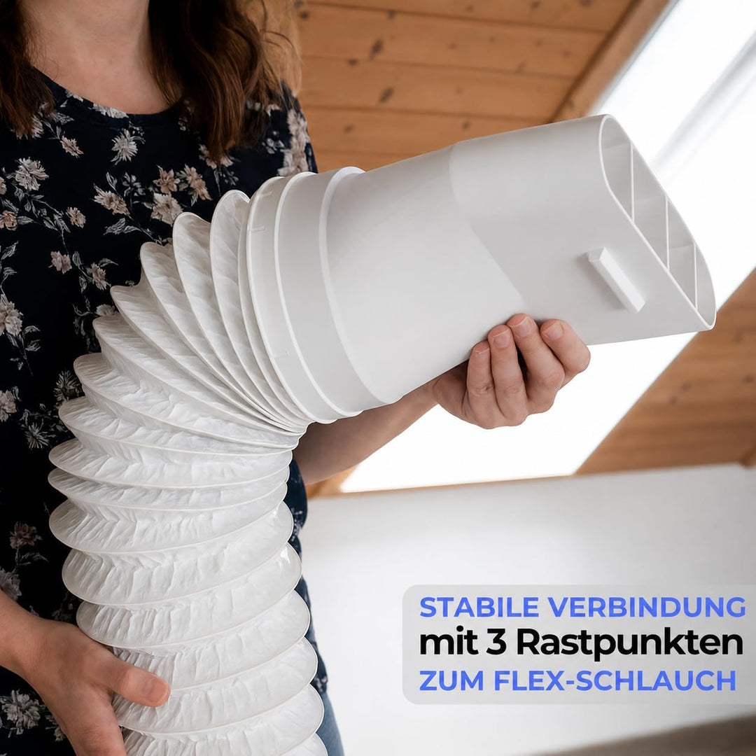 TOOWORK Dachfenster Adapter Ø 150mm – Fensteradapter/Fensterdurchführung für Abluftschlauch mobiler