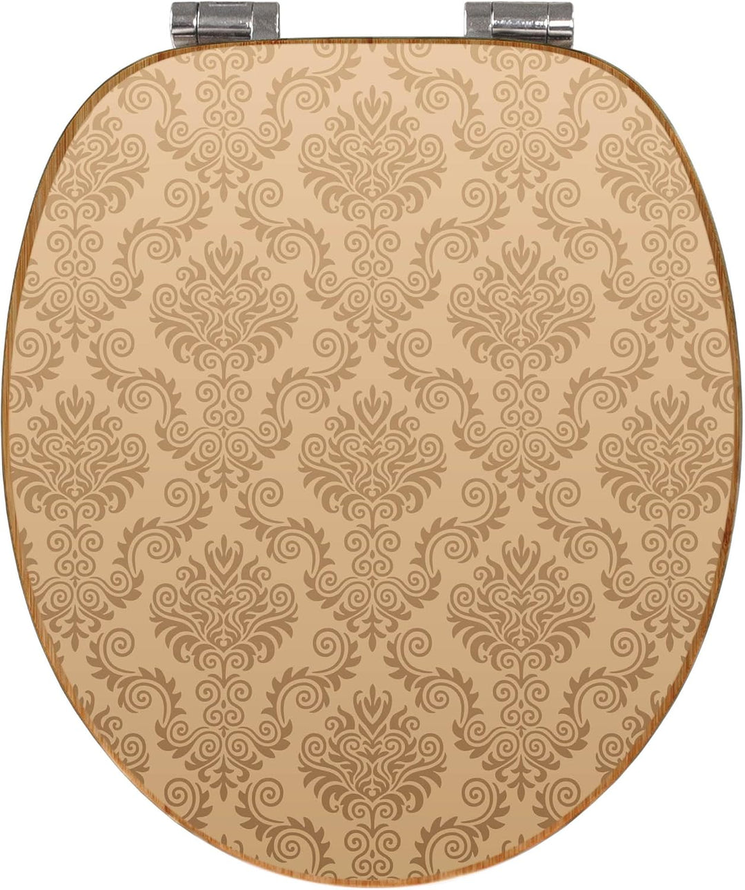 banjado® Design WC Sitz Bambus Absenkautomatik mit Motiv Geigetapete/Toilettendeckel mit Absenkautom