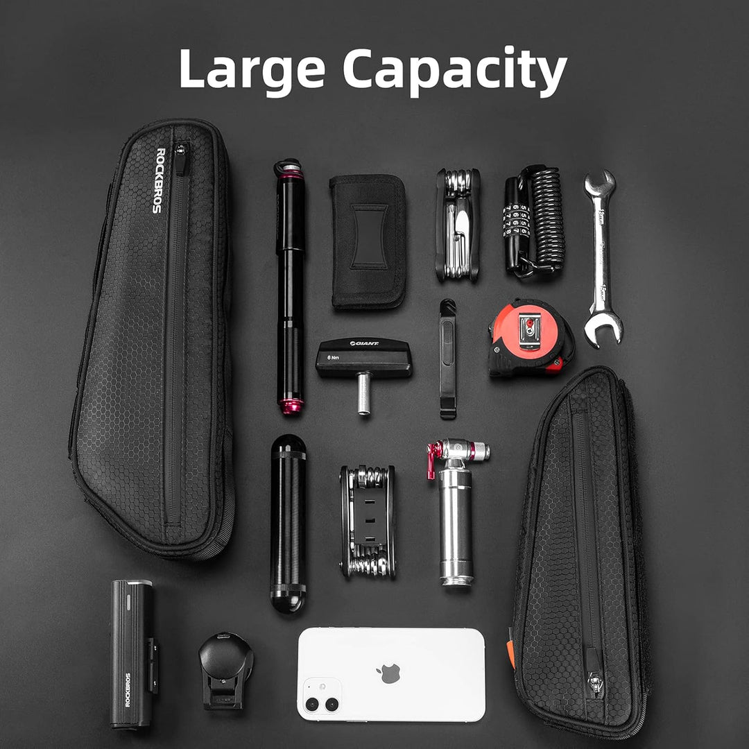 ROCKBROS Fahrradtasche Set, Fahrrad Lenkertasche + Rahmentasche, 2 in 1 Abnehmbare Dreiecktasche für