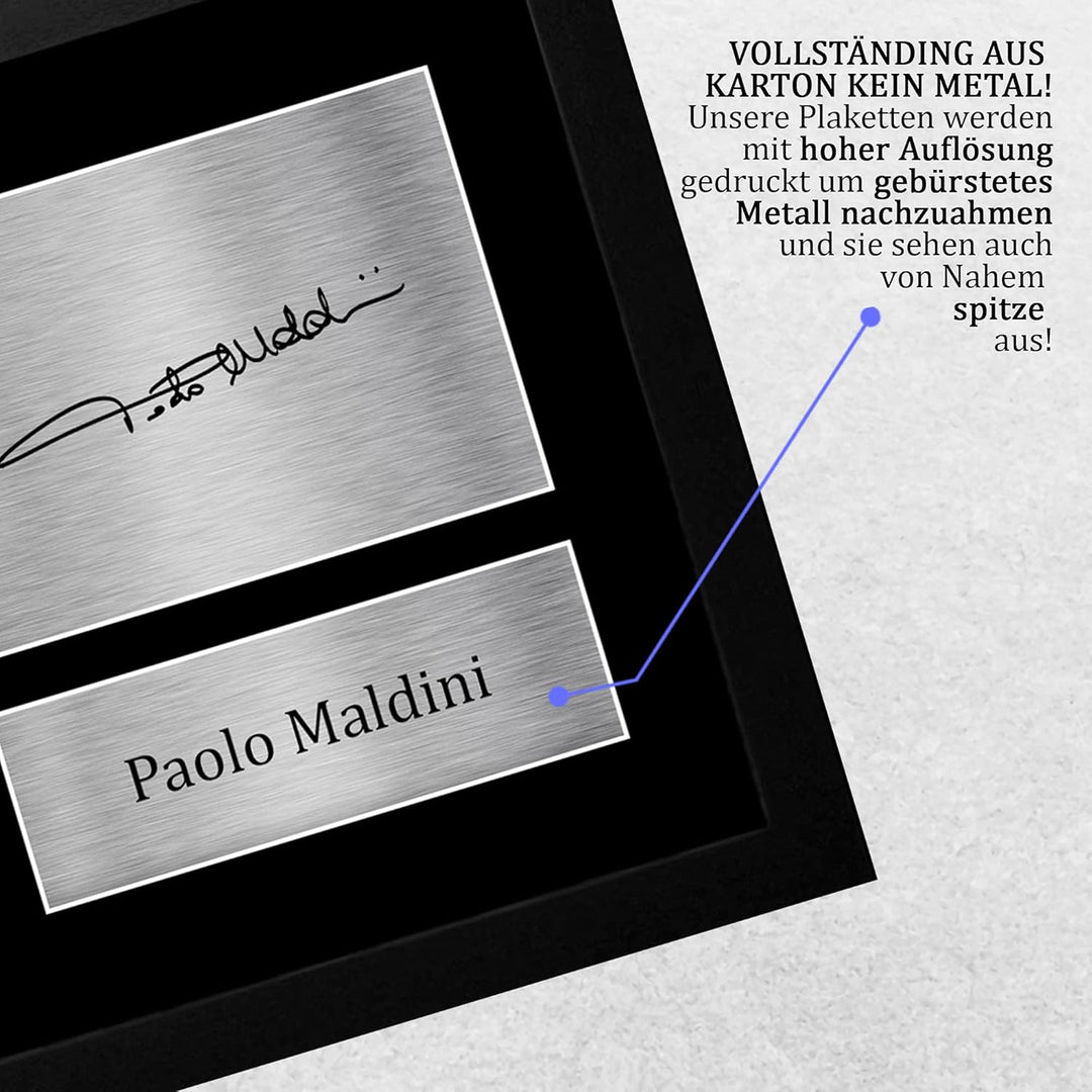 HWC Trading FR A4 Paolo Maldini Mailand Gifts gedrucktes Autogramm für Fans und Fans – A4 gerahmt (G